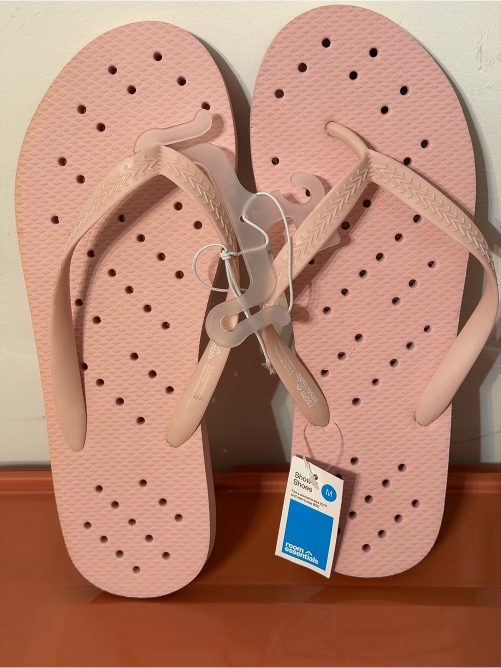 Women’s Blush Pink Perforated Flip Flop Sandals